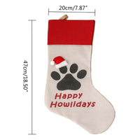 1 Pc Pet Dog Cat Paw Christmas Stockings Big 18" Xmas Holiday Hanging Socks Treat Bag for Fireplace Tree Home Decoration