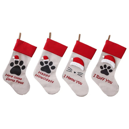1 Pc Pet Dog Cat Paw Christmas Stockings Big 18