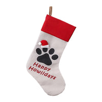 1 Pc Pet Dog Cat Paw Christmas Stockings Big 18" Xmas Holiday Hanging Socks Treat Bag for Fireplace Tree Home Decoration
