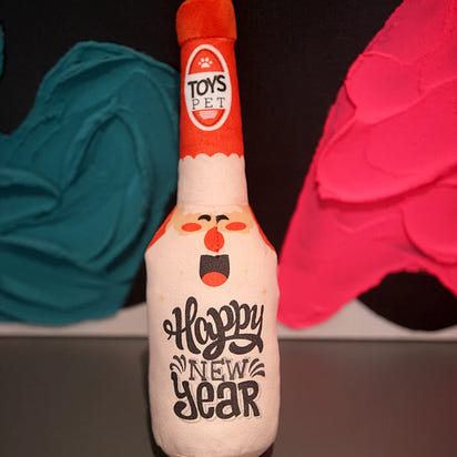 Christmas Dog Toys Squeaking Interactive Colorful Wine Bottle Santa Claus Christmas Tree Pet Chewing Toy Funny Gift Plush Toy